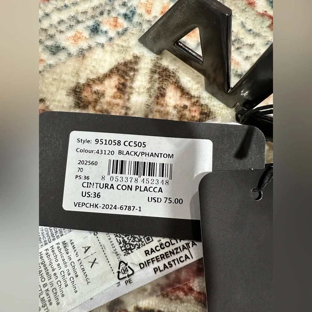 Armani Exchange black belt